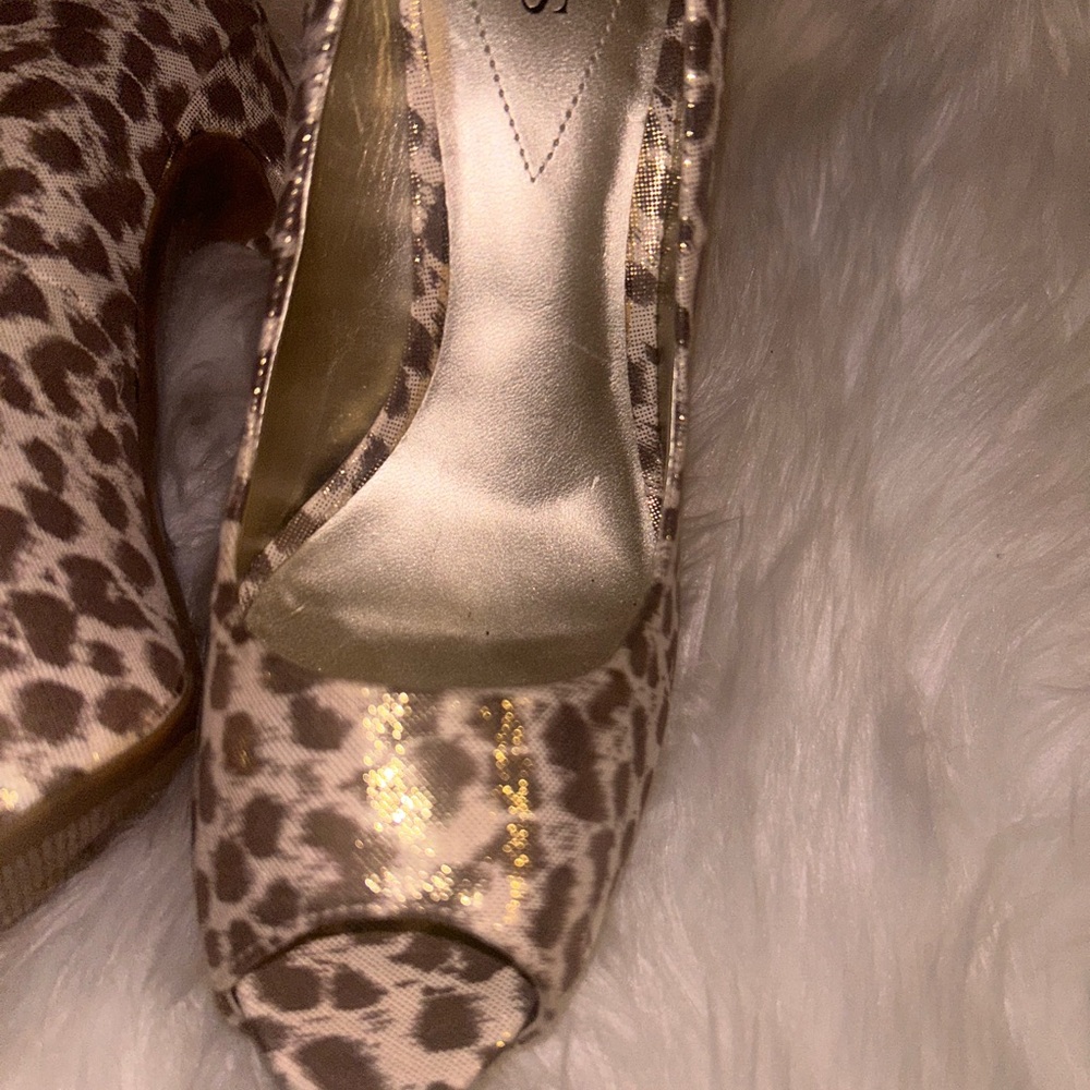 Guess Leopard Open Toe Heels
